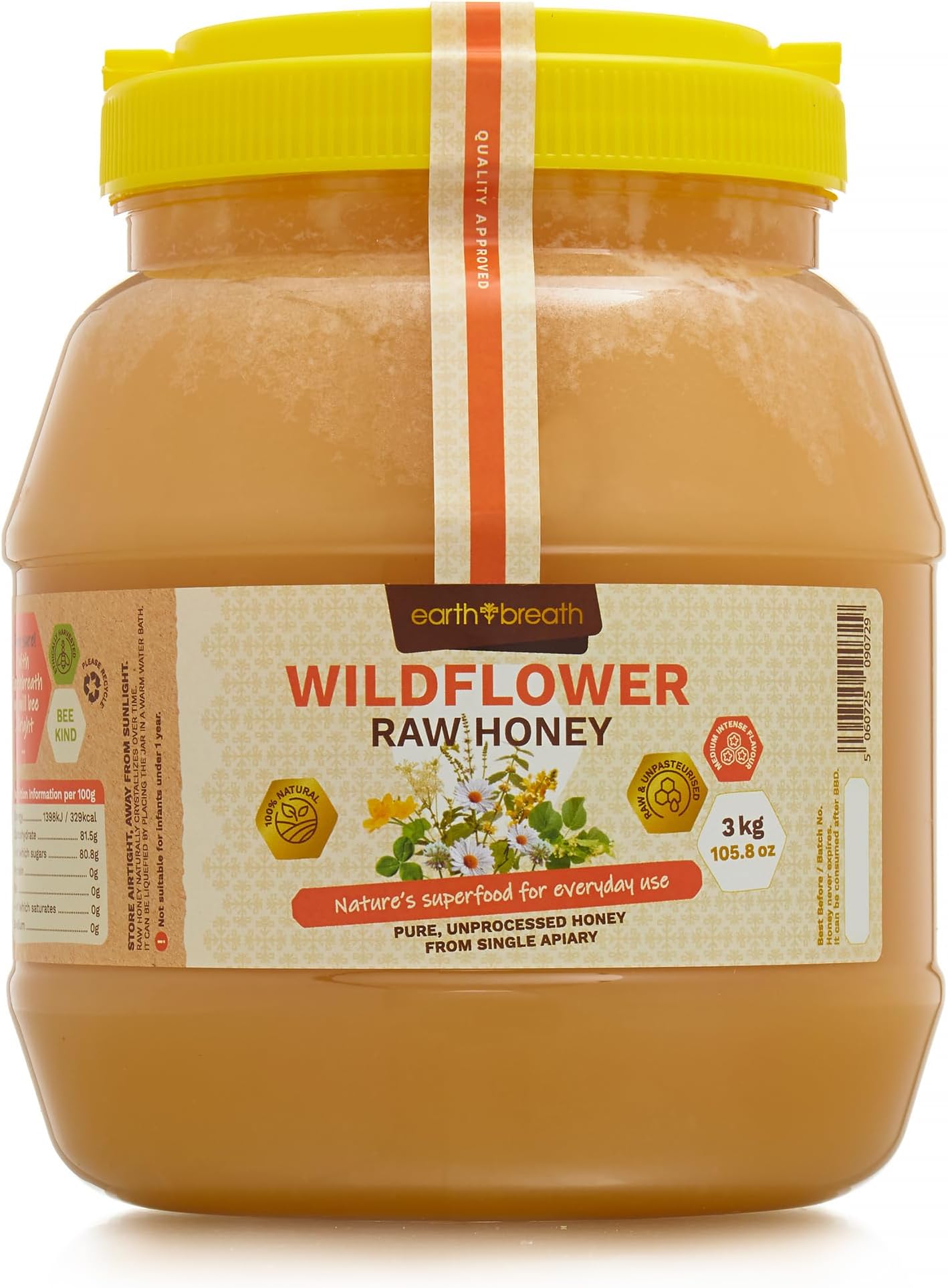 Wildflower Raw Honey 3kg– 100% Pure, Raw & Natural – Healthy Immunity Support – No Artificial Additives
