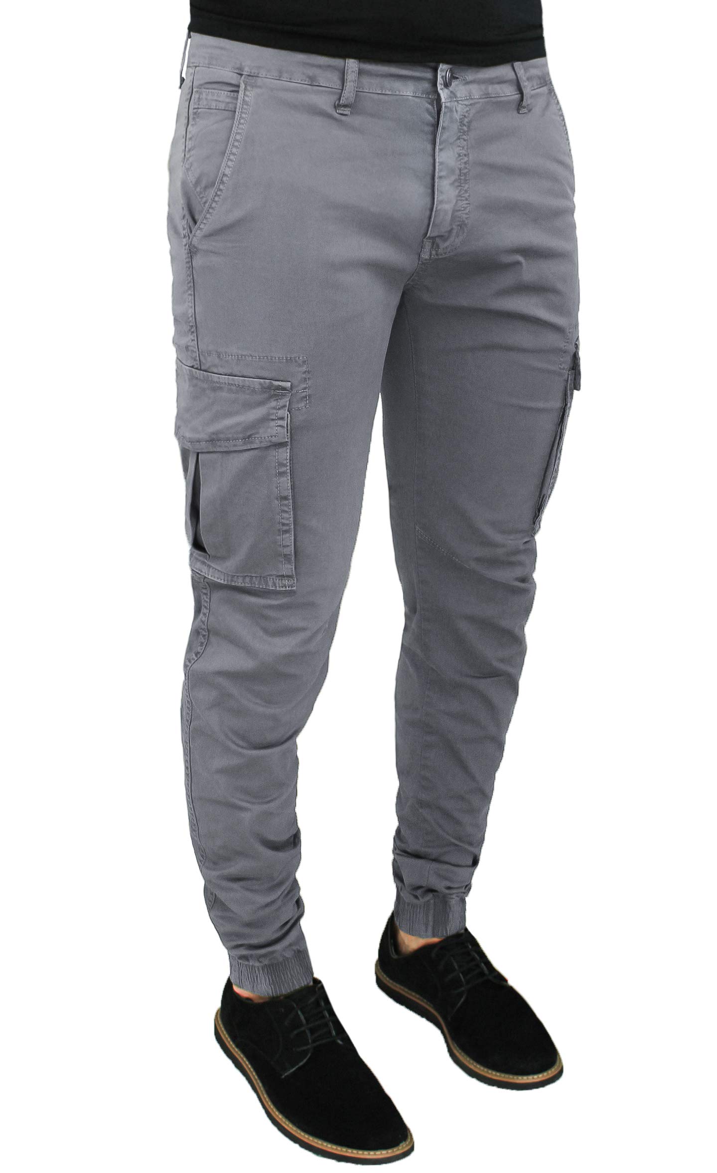 Evoga Pantaloni Uomo Cargo Slim Fit Casual con tasconi Laterali