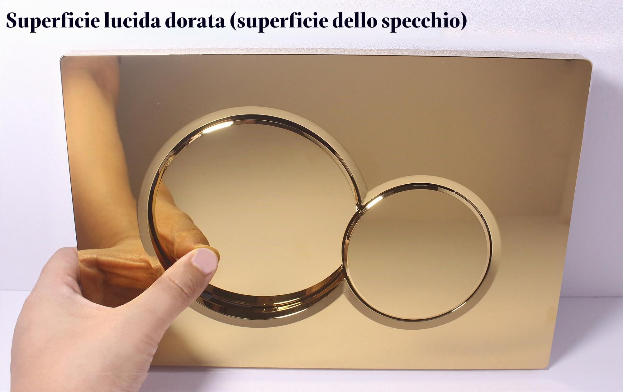 Piastra attuatore a doppio scarico compatibile con Geberit 115.770.46.6 Piastra attuatore per sciacquone WC Sigma01, oro lucido
