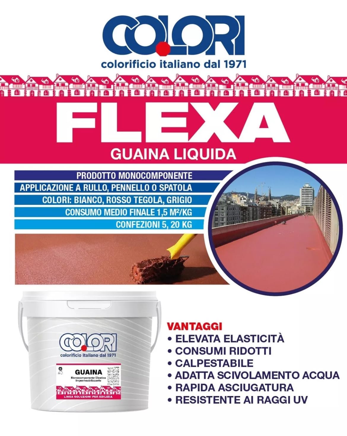 CO.LORI GUAINA Liquida ""FLEXA"" 20 KG (KG 20 ROSS)