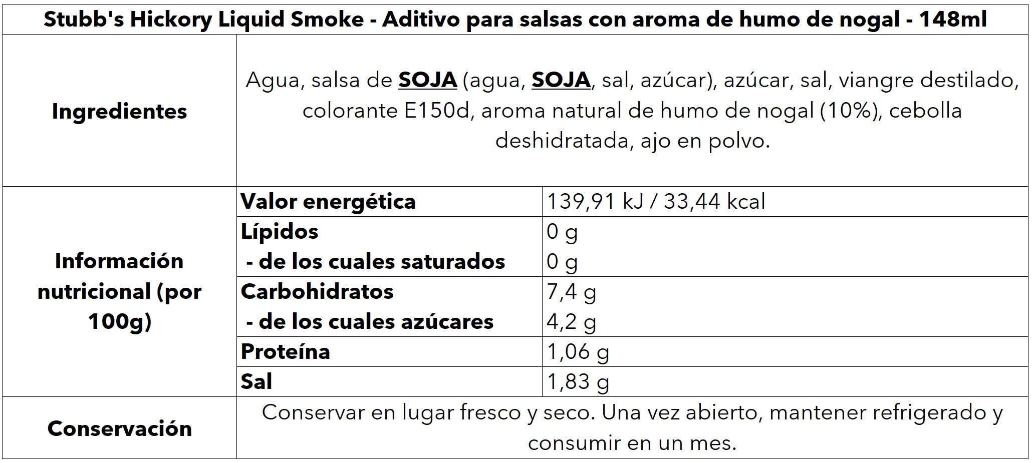 Stubb's Hickory Liquid Smoke Aditivo para salsas con aroma de humo de nogal 2x148 ml