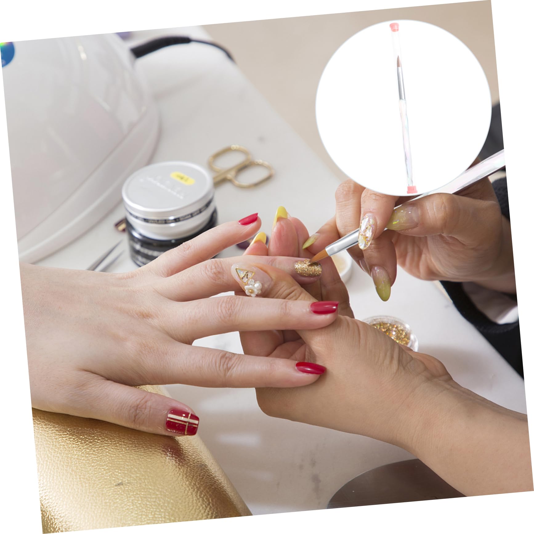 FRCOLOR 3 Pezzi Di Strumenti Pratici Per Manicure Pennello Per Nail Art Pennello Per Gel Per Unghie Per Pittura E Decorazione Delle Unghie