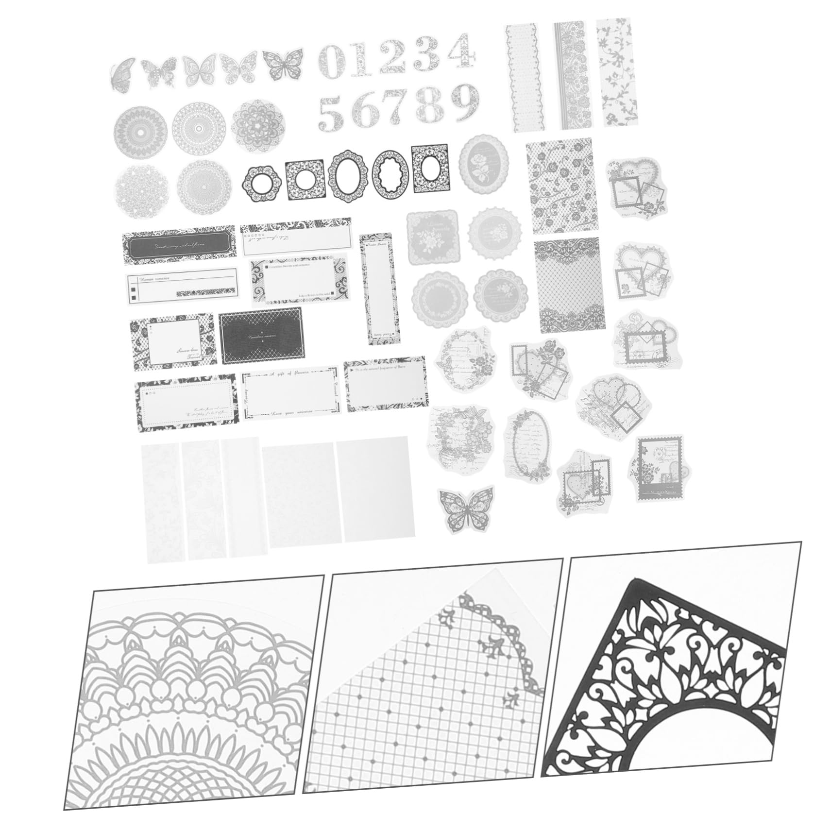 Gadpiparty 3 Set Adesivi in Carta Decorativa Per Scrapbook Adesivi Per Progetti Creativi Decorazioni Eleganti 100 Pezzi * 3