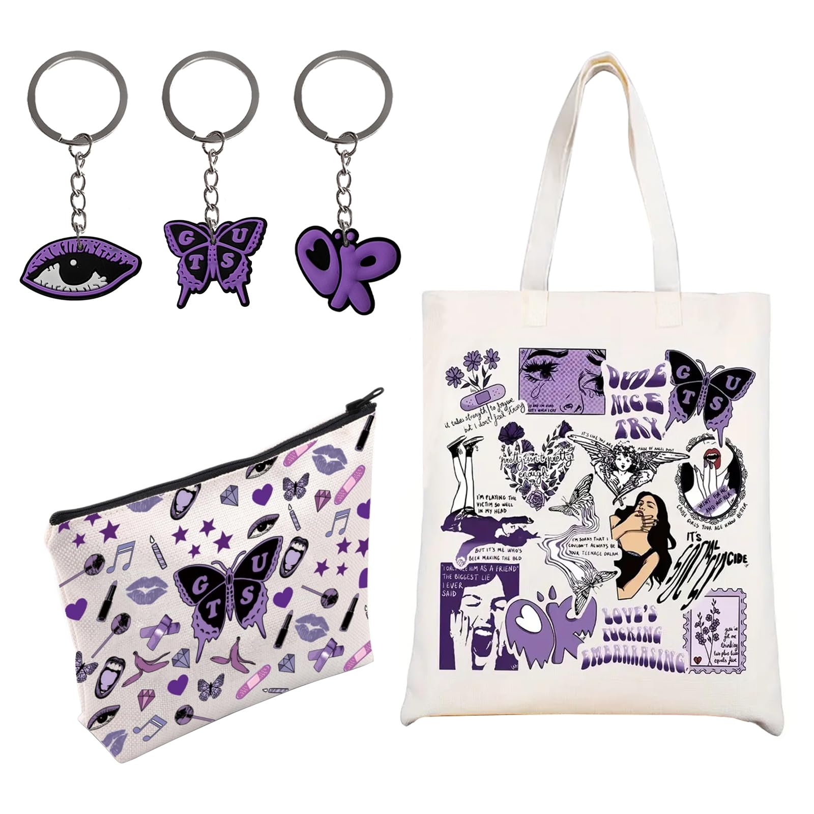 Puedno Singer Fans Tote Bags, G-U-T-S Tour Concert Tote Gift for Fans, Guts Music Lover Gift, Oliviα Album Canvas Bag