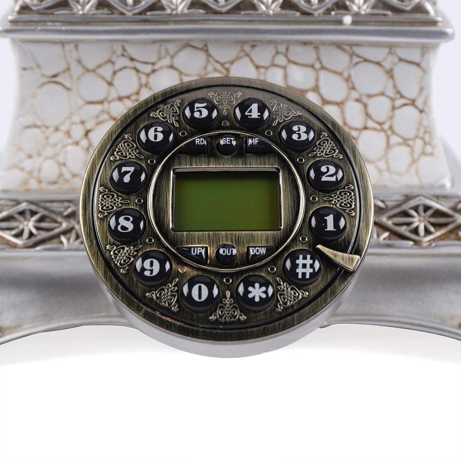 Antyczny nostalgiczny telefon stacjonarny YUNRUX Retro telefon tarczowy telefon przewodowy telefon retro telefon stacjonarny biurko telefon domowy dekoracja stołu telefon ze sznurkiem telefon z tarczą