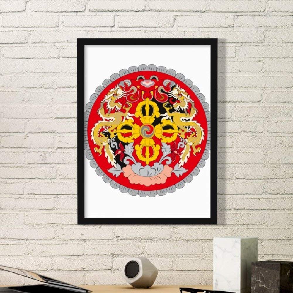 Cadre Art Prints Bhoutan Symbole Pays Stickers Muraux Peintures Noir
