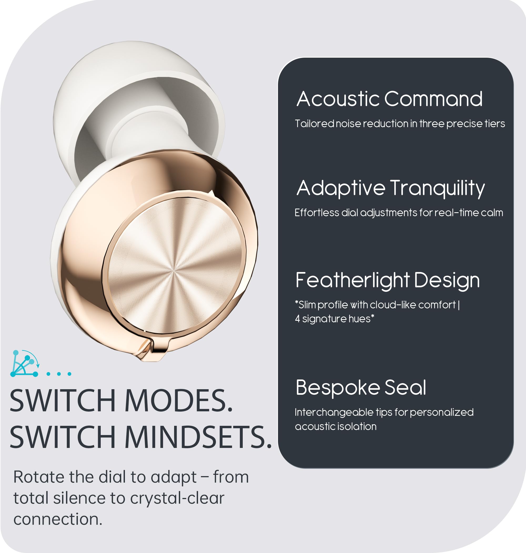 Adjustable Ear Plugs for Sleeping 14-35dB SNR,Reusable Silicone Noise Cancelling Earplugs with 8 Eartips and Case for Sleep Concerts,Work,Study,Snoring,Travel: White