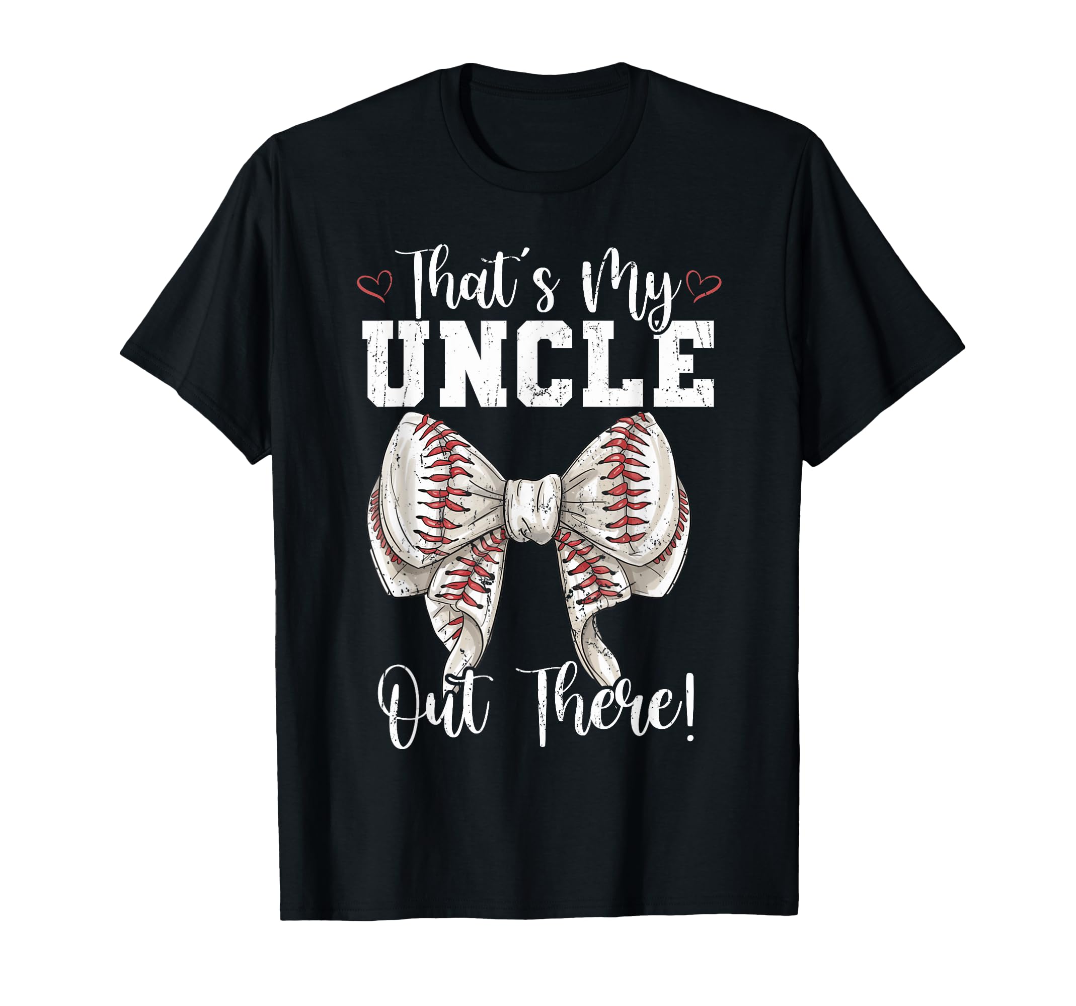 That's My Uncle Out There Baseball Coquette Bow Mothers Day T-Shirt