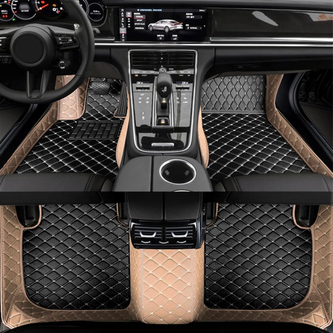 Customize Personalized Luxury Car Floor mat, All-Weather Anti-Slip and Easy-to-Clean car Floor mats, Full Coverage All Car Mat Set Suitable for 99% of