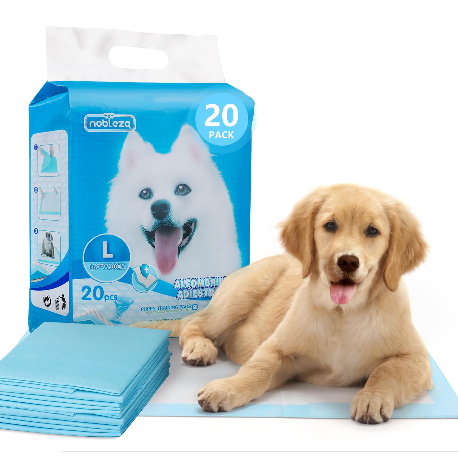 Nobleza - 50 x Empapadores Perros Alfombrilla higiénica de Entrenamiento para Perros. Ultraabsorbente 90cm*60cm