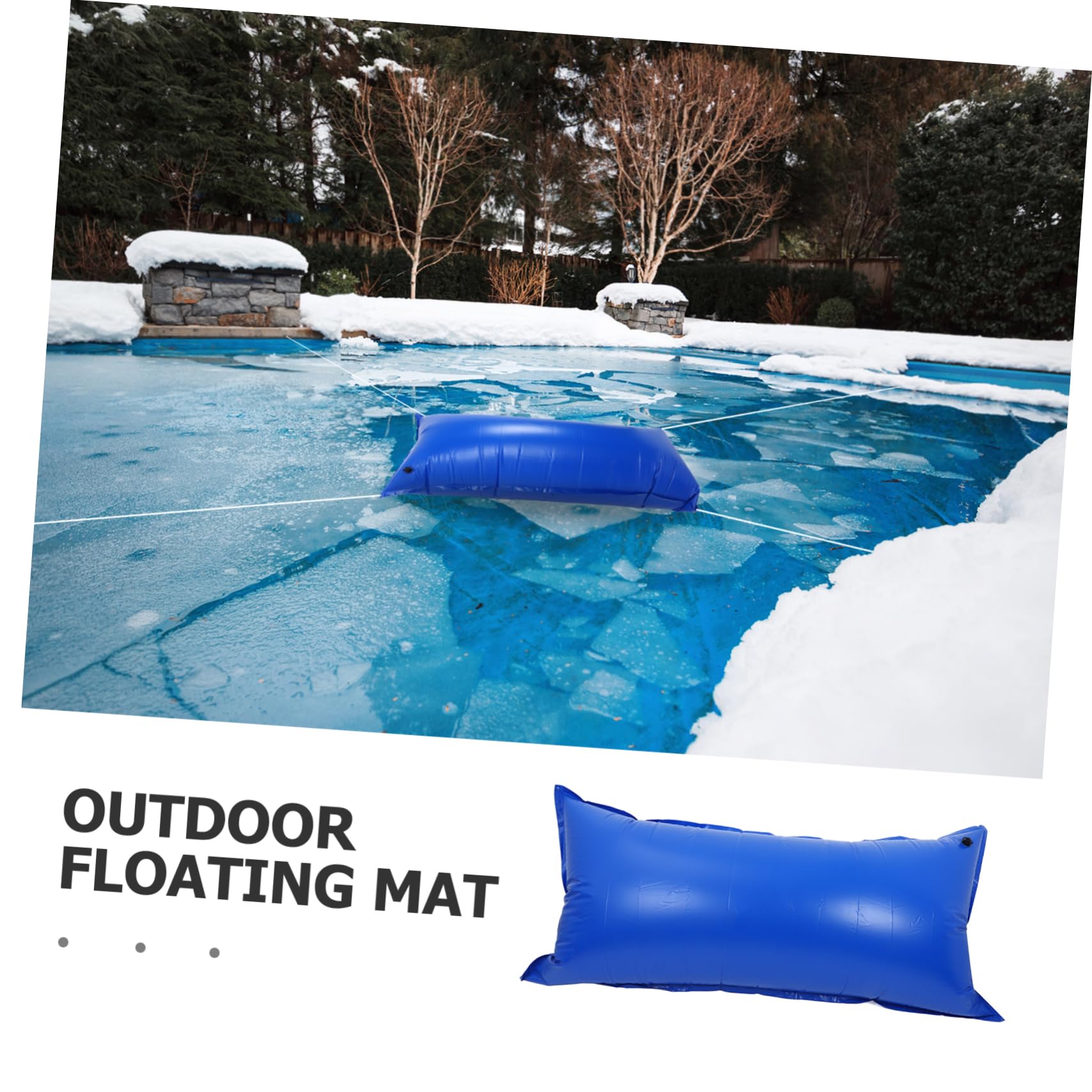 Kisangel Oreiller Gonflable en PVC Bleu pour Hivernage Piscine Hors Sol, Résistant Froid, Prévient Les Déchirures et Fuites d'eau Pendant la Saison Hivernale