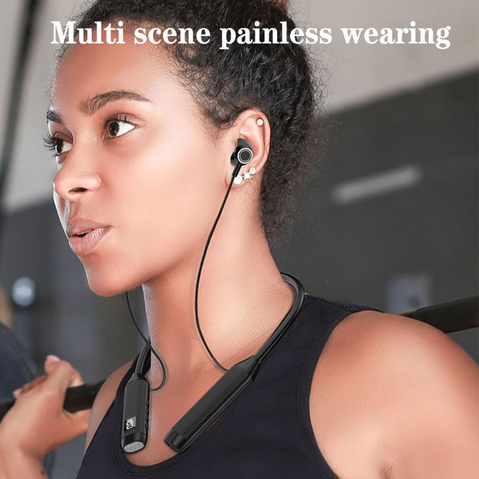 Generico Auricolari wireless stereo in allevamento | Wireless intorno agli auricolari al collo, intorno al collo cuffie wireless in-ear per prendere l'alpinismo 'autobus