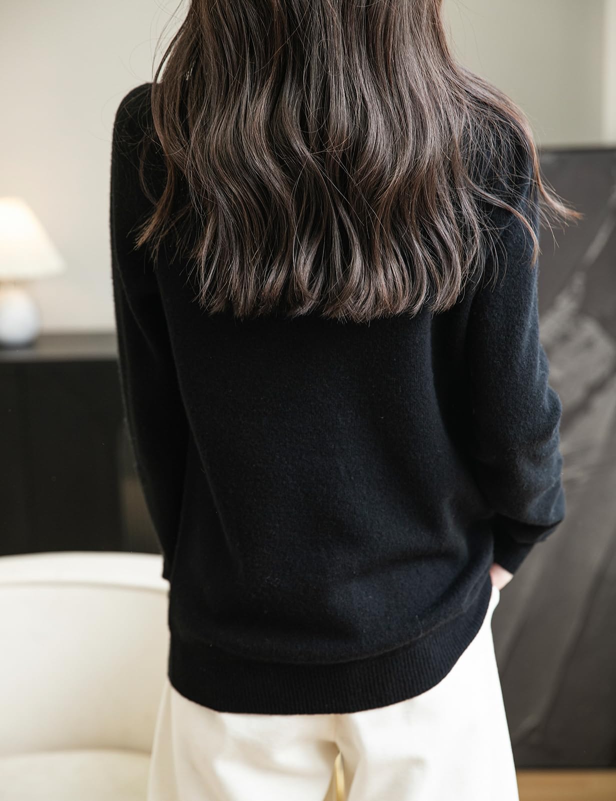 Chanyarn Maglione da Donna in 100% Lana Merino Leggero Collo Alto Lavorato a Maglia Senza Cuciture a Maniche Lunghe Tops