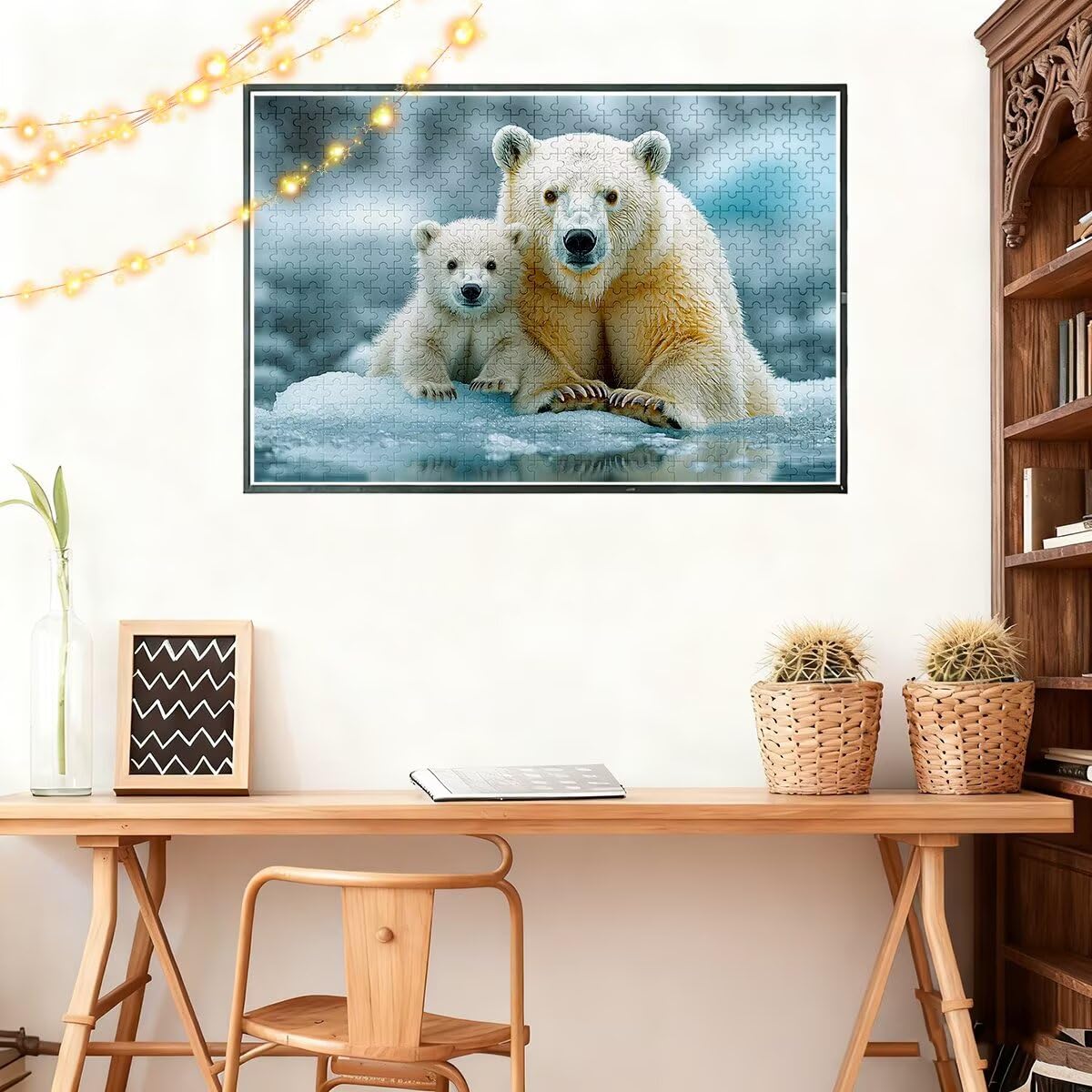 Puzzle 1000 sztuk zwierząt DIY Puzzle dla dorosłych 75 x 50 cm niedźwiedź opakowanie wysokiej jakości z dodatkowymi zabawnymi wyzwaniami, kreatywna rozrywka klasyczne zabawne wyzwania dla kobiet