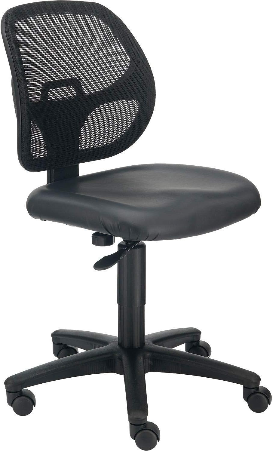 Global Industrial Armless Mesh Back Office Chair, Vinyl, Black