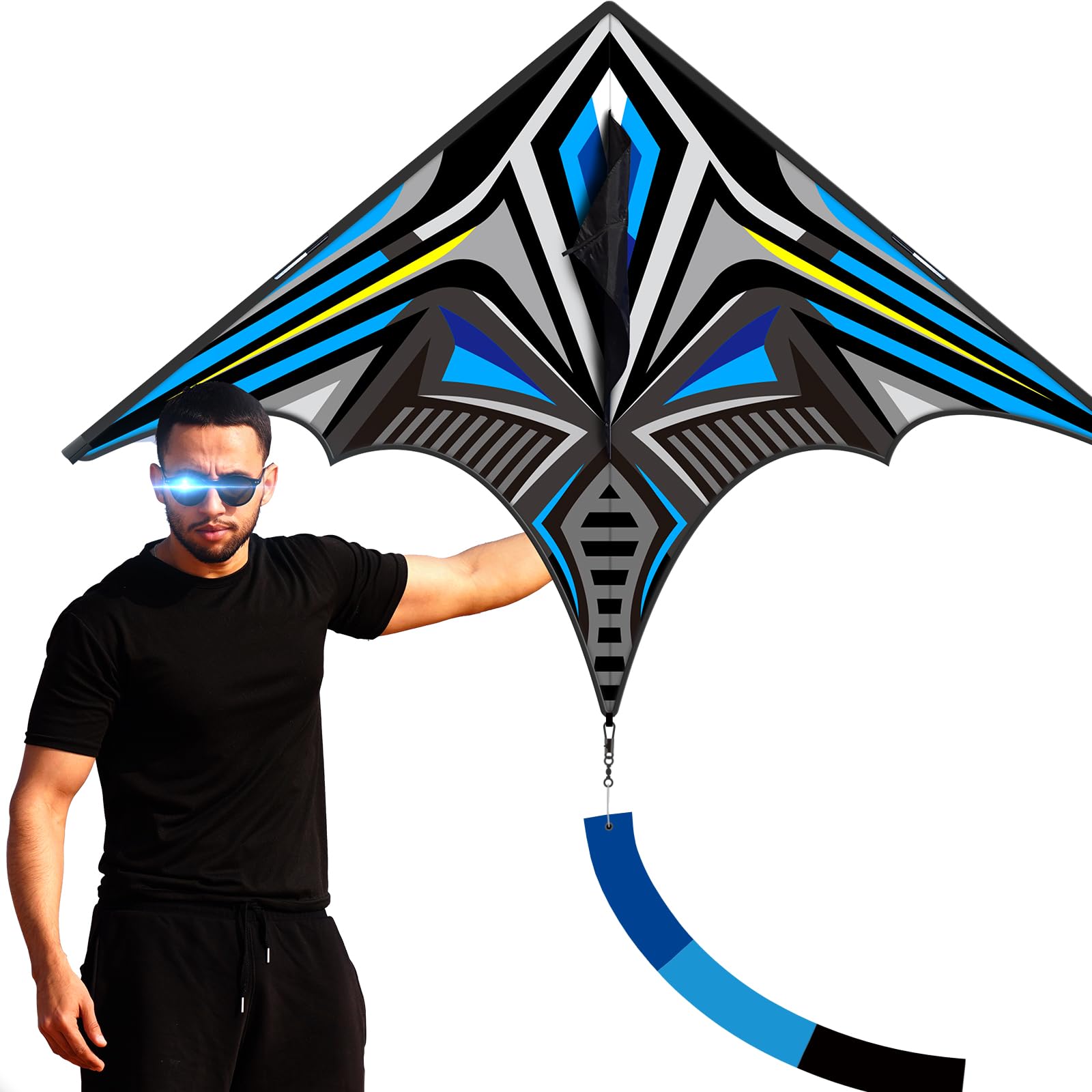 Doinfly Delta Mecha Kite for Kids & Adults, Easy to Fly for Beginner, 55 x 36 Inches, Best Kites for Beach Days & Park Fun and Family Outdoor