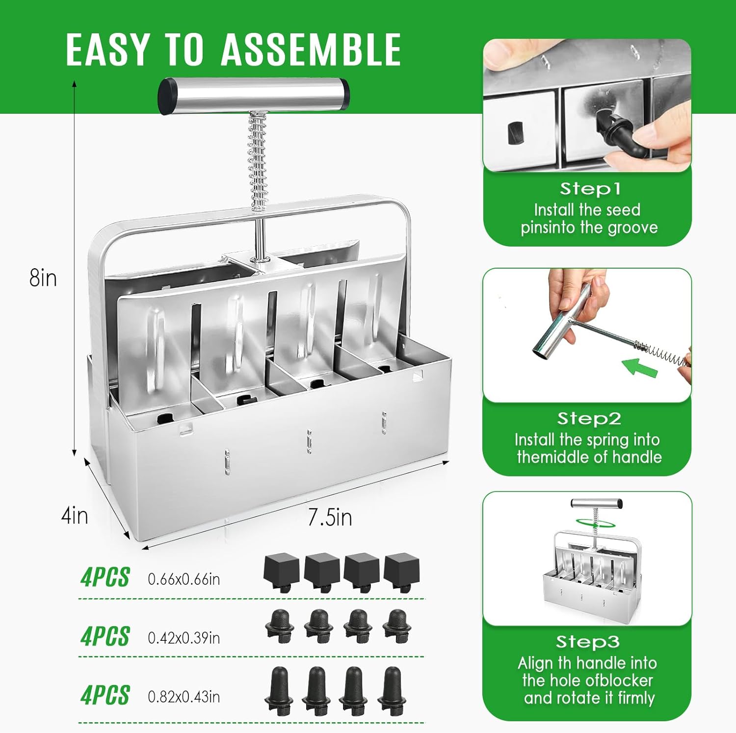 8 Cell Soil Blocker for Seeds Starting, 2 inch Manual Soil Block Maker, Seeds Blocker, Durable Seeds Block Maker, Soil Blocking Tool, Soil Blocker Kit