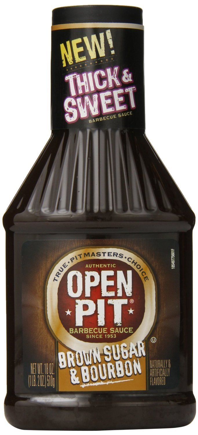 Open Pit -NEW Flavor- Thick and Sweet Barbecue Sauce - Brown Sugar and Bourbon - 18 oz. (Pack of 3)