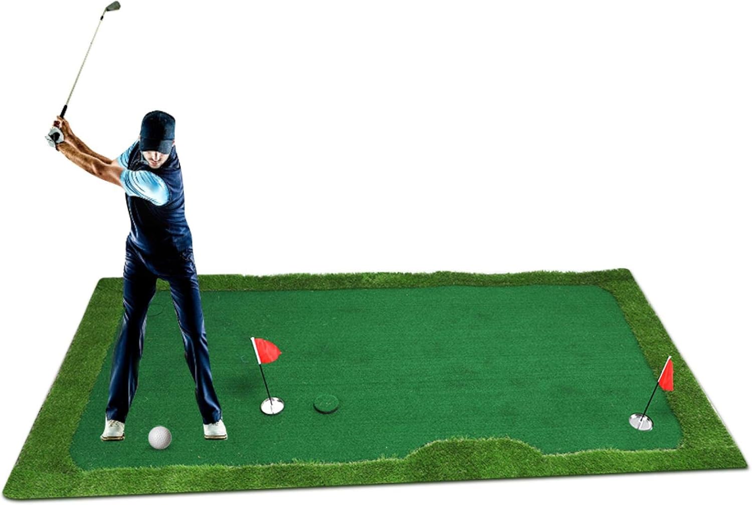 EVTSCAN Golf Putting Mats Indoor Golf Putting Practicing Putter Simulator Training Mat with Gradient Aid Equipment