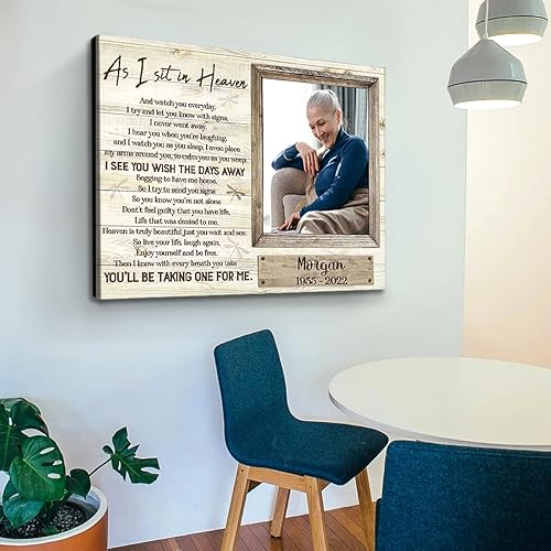 Miniatura 4 de Benicee Shop Regalo conmemorativo personalizado por la pérdida de un ser querido, lienzo con imagen, en memoria, un regalo, regalos para padre,