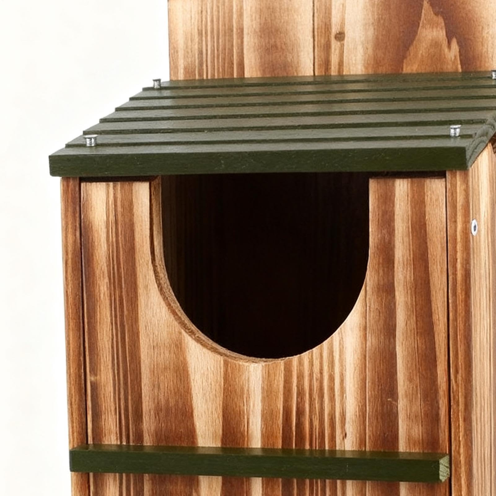 Casette Per Gufi Destinate All'Esterno in Legno Resistente all'Acqua | Case Per Scoiattoli Carbonizzate Per Uso Esterno Per Uccelli Piccioni Giardino Esterno Finestra Casa Portico Decorazione