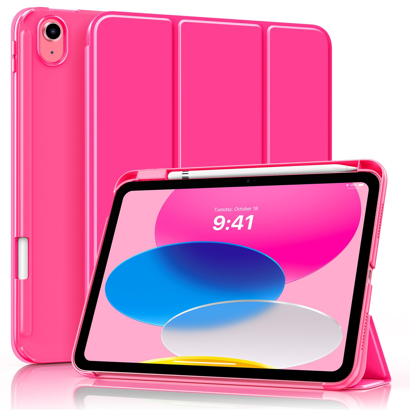 MoKo Schlankes Hülle für iPad A16 11 Zoll, iPad 11./10. Gen, Helles Rosa