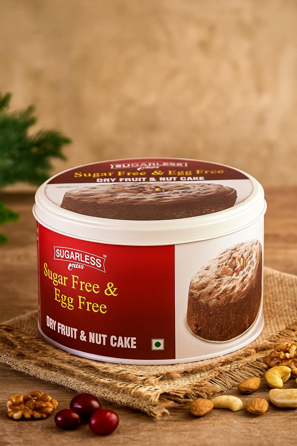 Sugar-Free Eggless Nut & Fruit Cake for Diabetics, Sugarless Bliss Cake-1kg