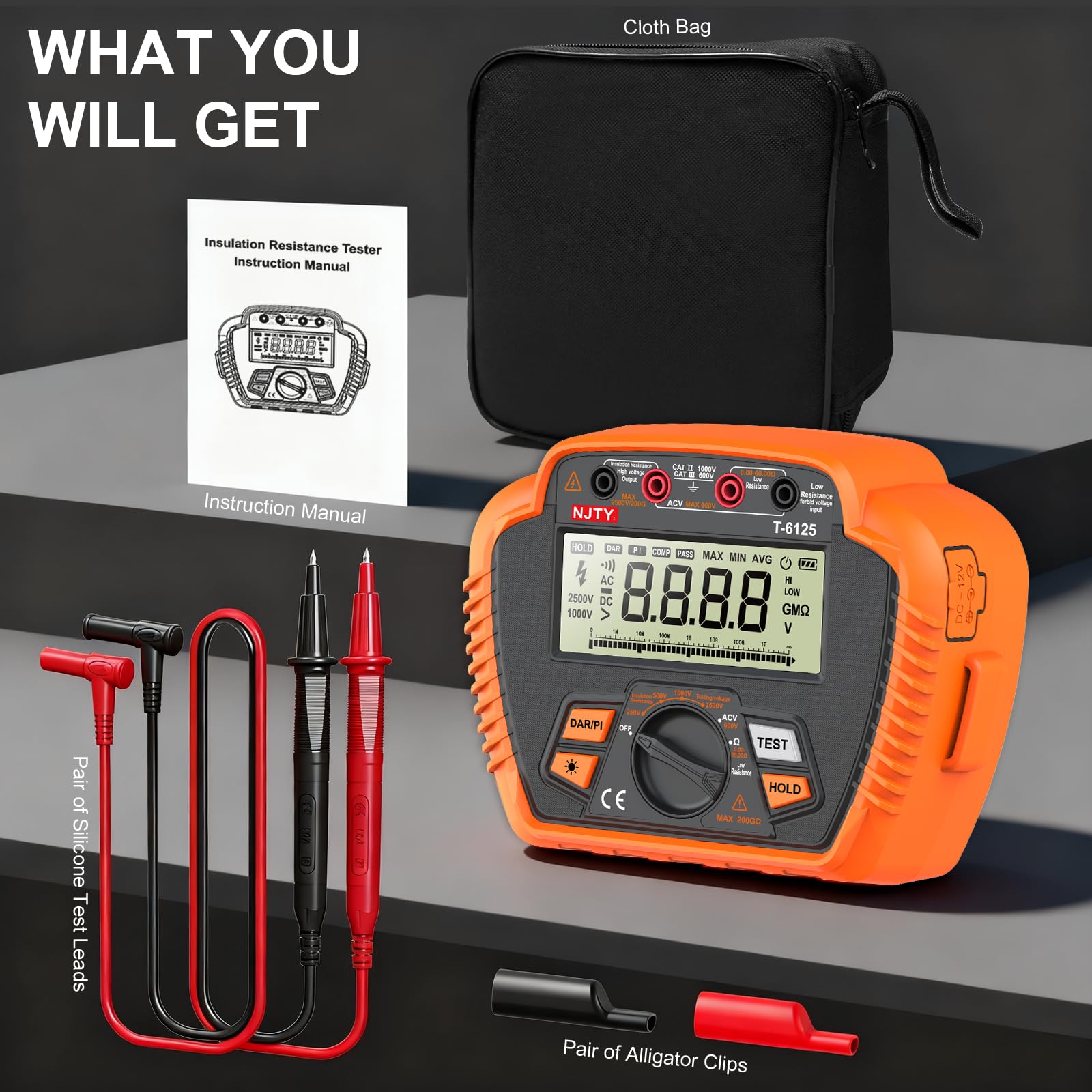 NJTY T6125 Insulation Resistance Tester - 2500V -8
