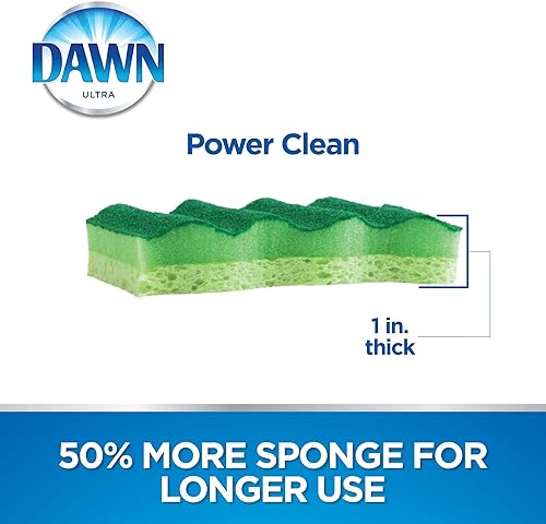 Miniatura 4 de Dawn Power Clean - Esponjas de cocina de doble cara para lavavajillas, esponjas de cocina en forma de onda para limpieza de platos, paquete de 12,