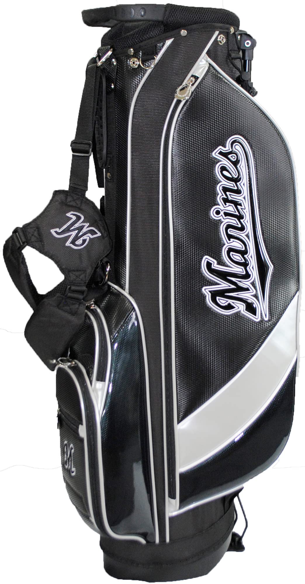 LEZAX LMCB-3436 Chiba Lotte Marines 7.5 Type Stand Caddy Bag, Black