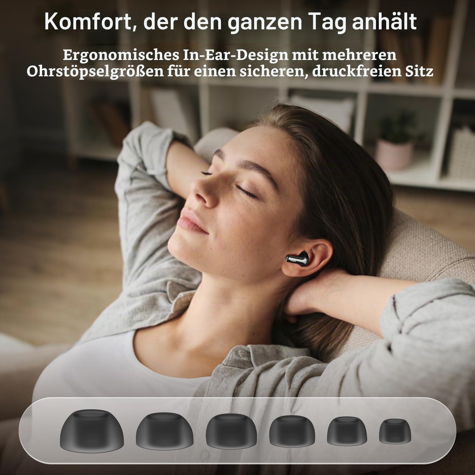 TOZO NC3 Kabellose Bluetooth In Ear Kopfhörer ANC mit Digitalanzeige IPX8
