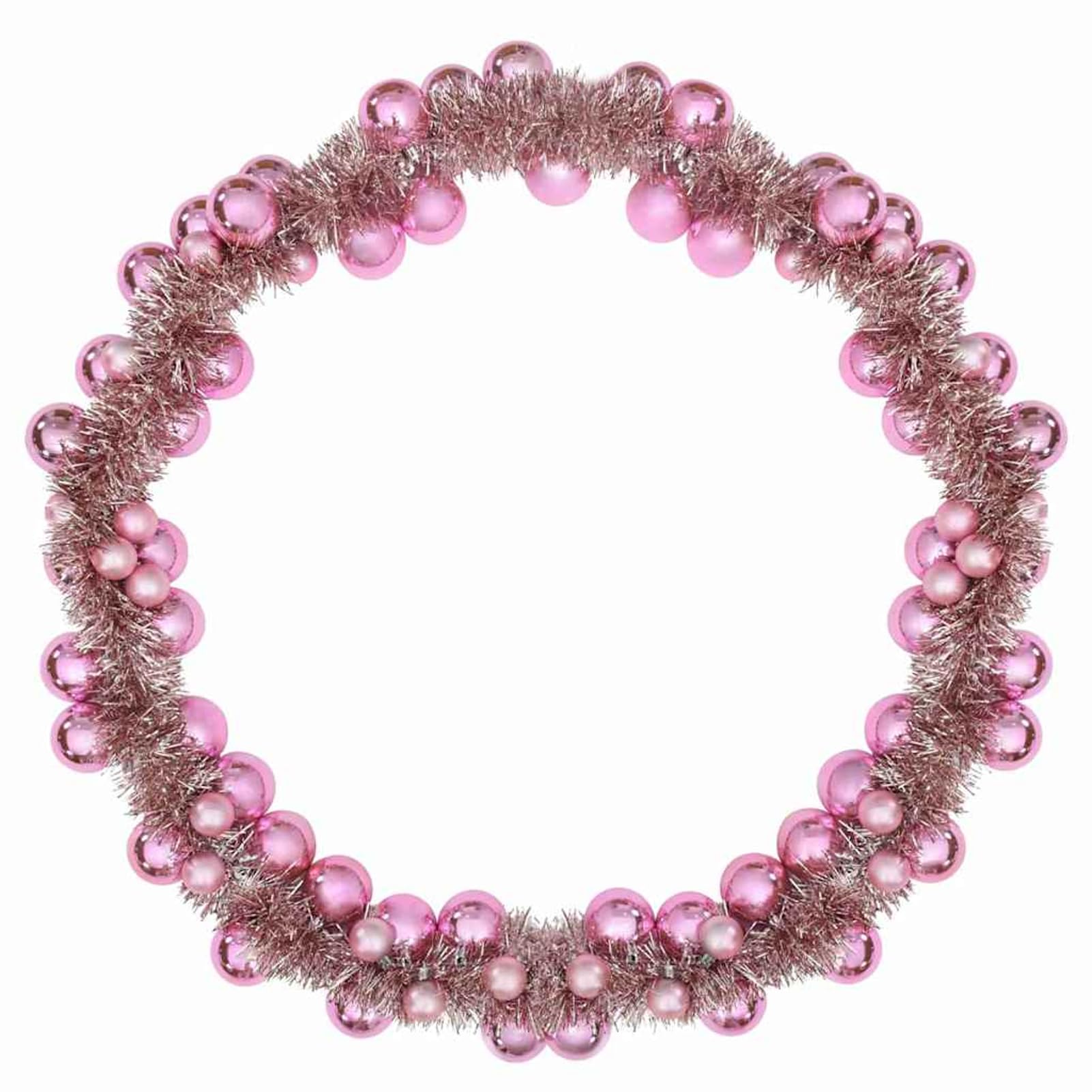 Gecheer Weihnachtskugelgirlande Rosa 186 cm Polystyrol, Weihnachtskugeln Set Kunststoff-Kugeln für Weihnachtsbaum Fenster Adventskranz Gartenparty Winterdekoration42019690