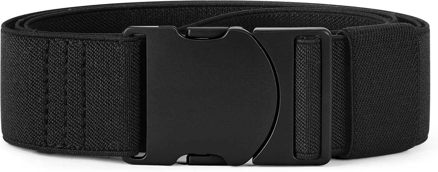ITIEZY Stretch Adventure Belt Men - 1 3/8" Elastic Nylon Web Belt for Women Men, Non-Metal Buckle for Work Casual Golf Hiking