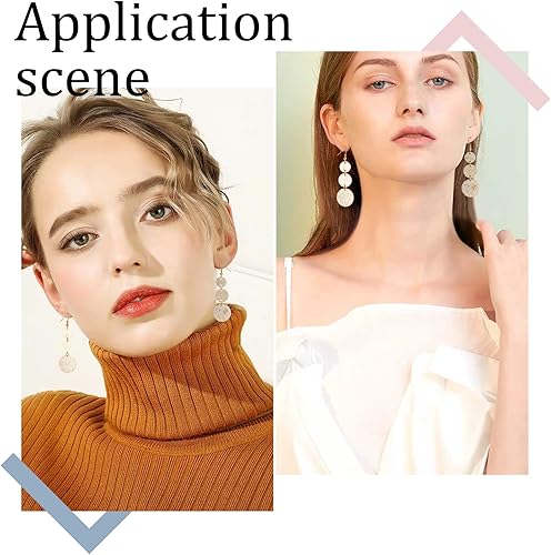 Miniatura 6 de Beebeecraft 30 unidadescaja de 3 tamaños planos redondos chapados en oro de 24 quilates, dijes de eslabones en blanco para aretes de disco, collar,