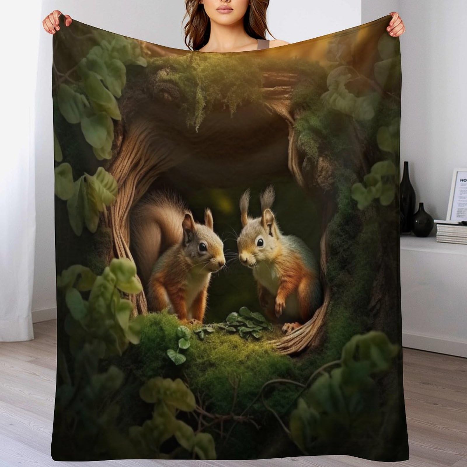 Couvertures en écureuil idée cadeau plaid douillet et tendre