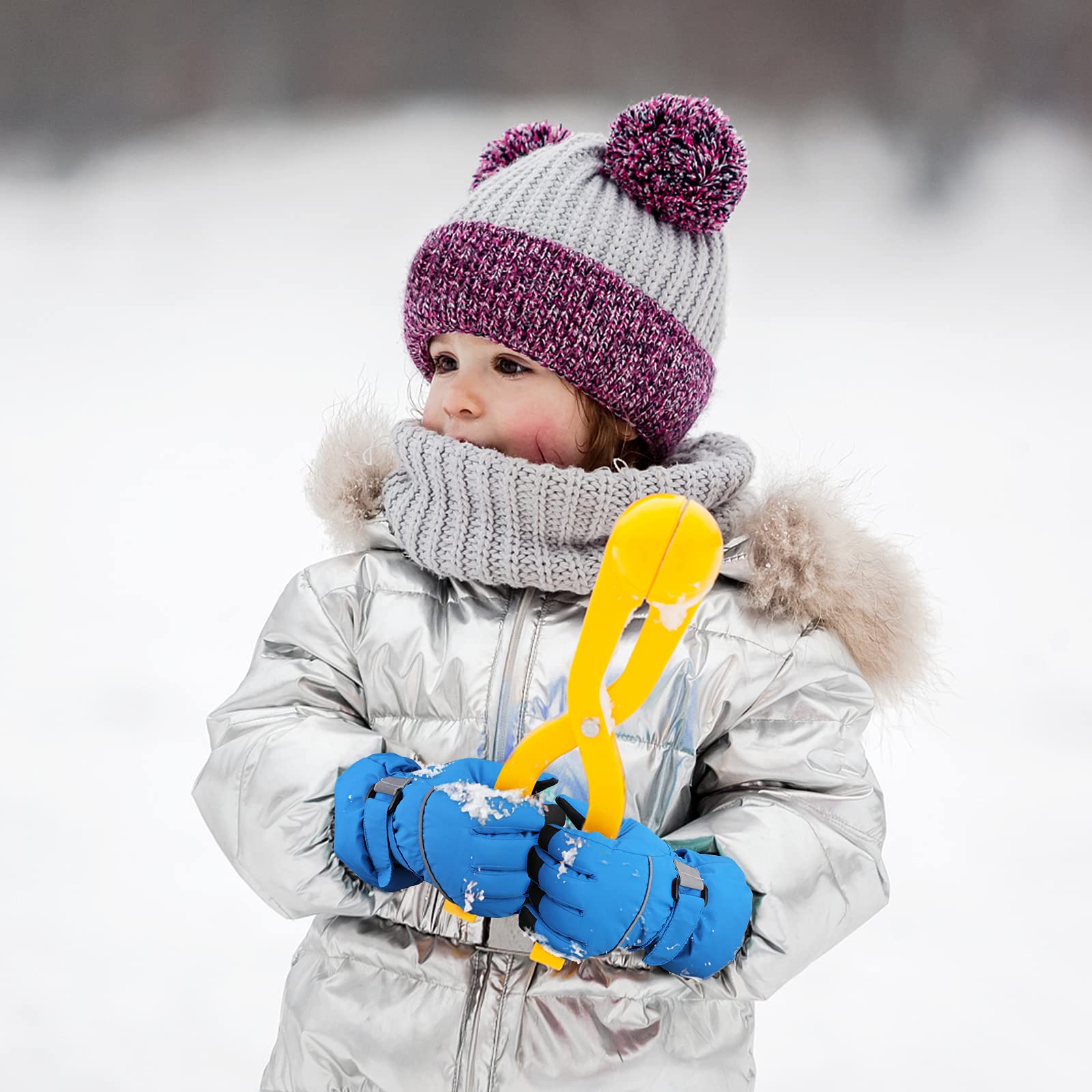 QKURT Guantes de Esquí para Niño, Manoplas Invierno Clima Frío 4-13 Años Trineo Snowboard Patinaje Ciclismo