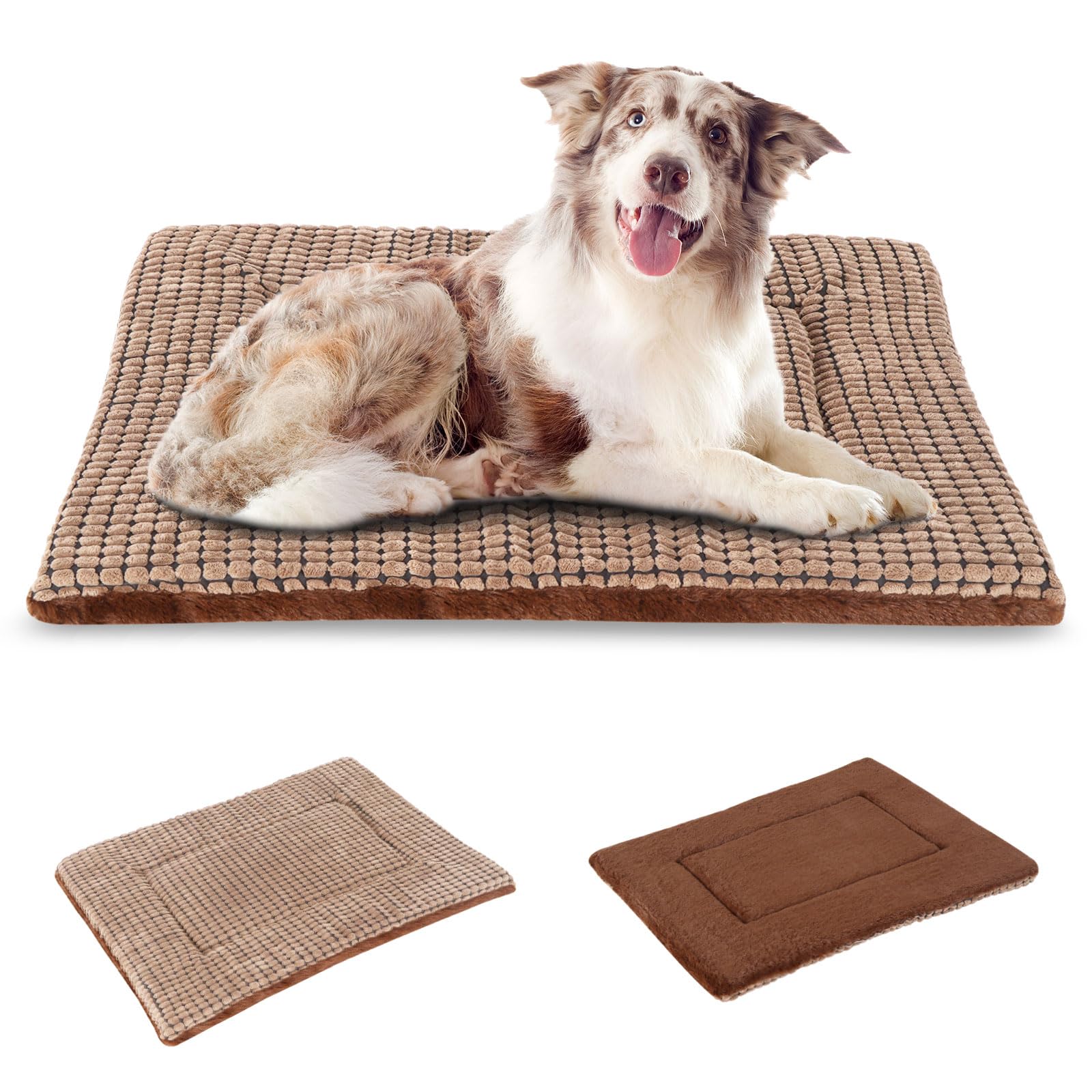 BVAGSS Dog Bed Mat,Reversible Crate Pad, Memory Foam Beds