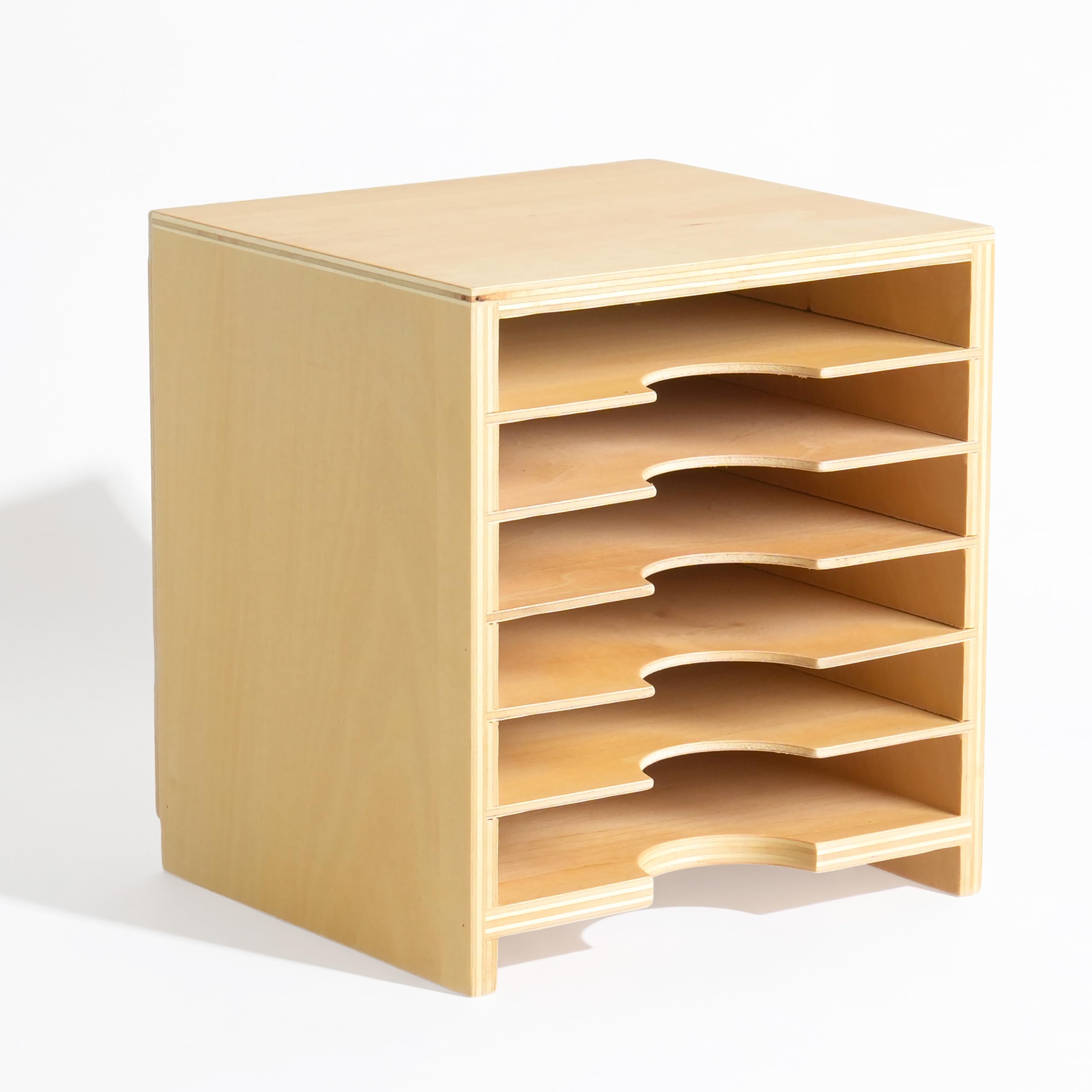 Premium Montessori Karten-Schrank für Kinder– 6-etagige Holz-Aufbewahrung für geometrische Karten, Nomenklatur & Lernmaterial, kompakter Klassenraum-Organizer, ohne Montage, Klassenzimmer ab 3 J.