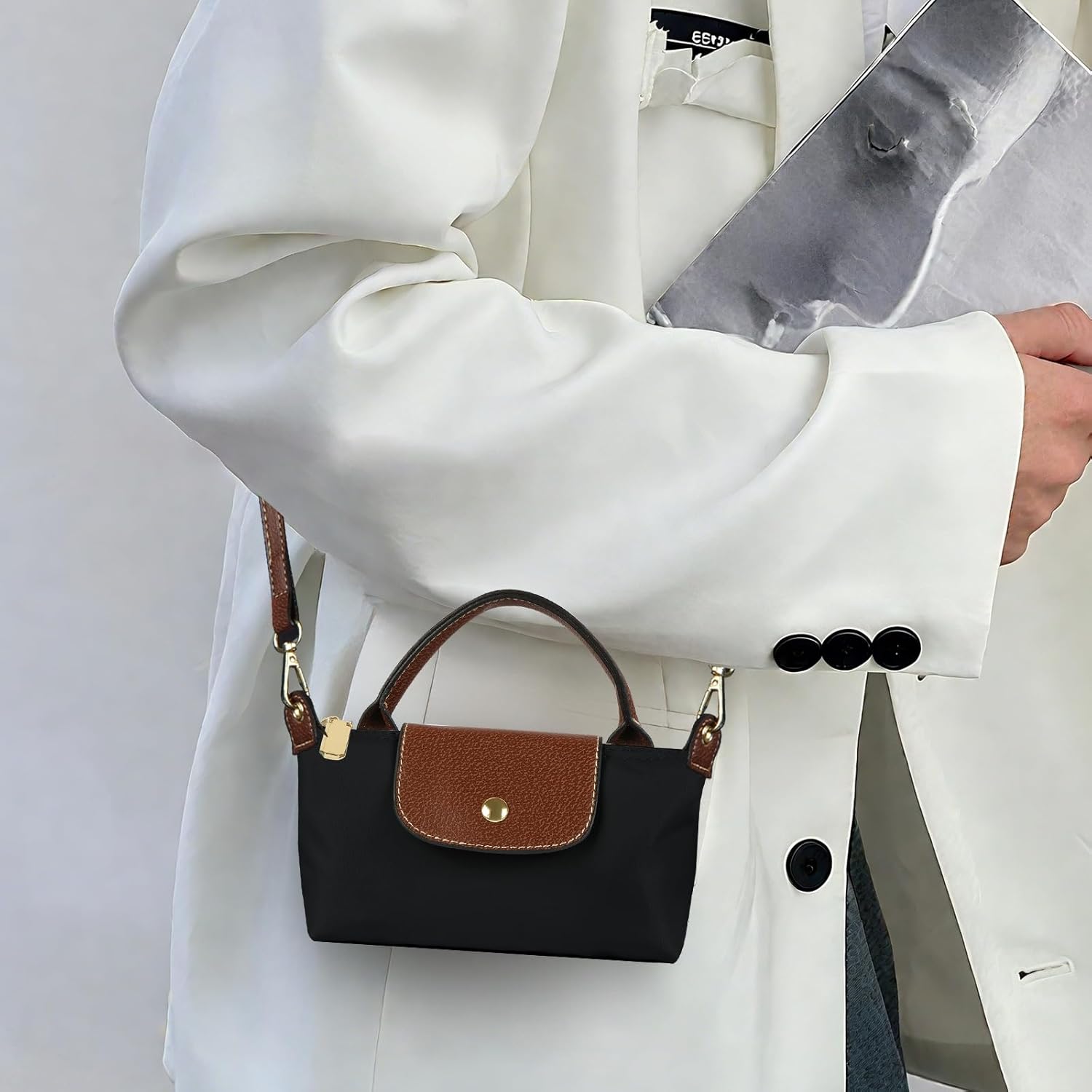 Black Mini Crossbody Shoulder Bags For Women,Mini ToteBag Handbags Purses with Adjustable Strap Fashion Shopping - Image 5