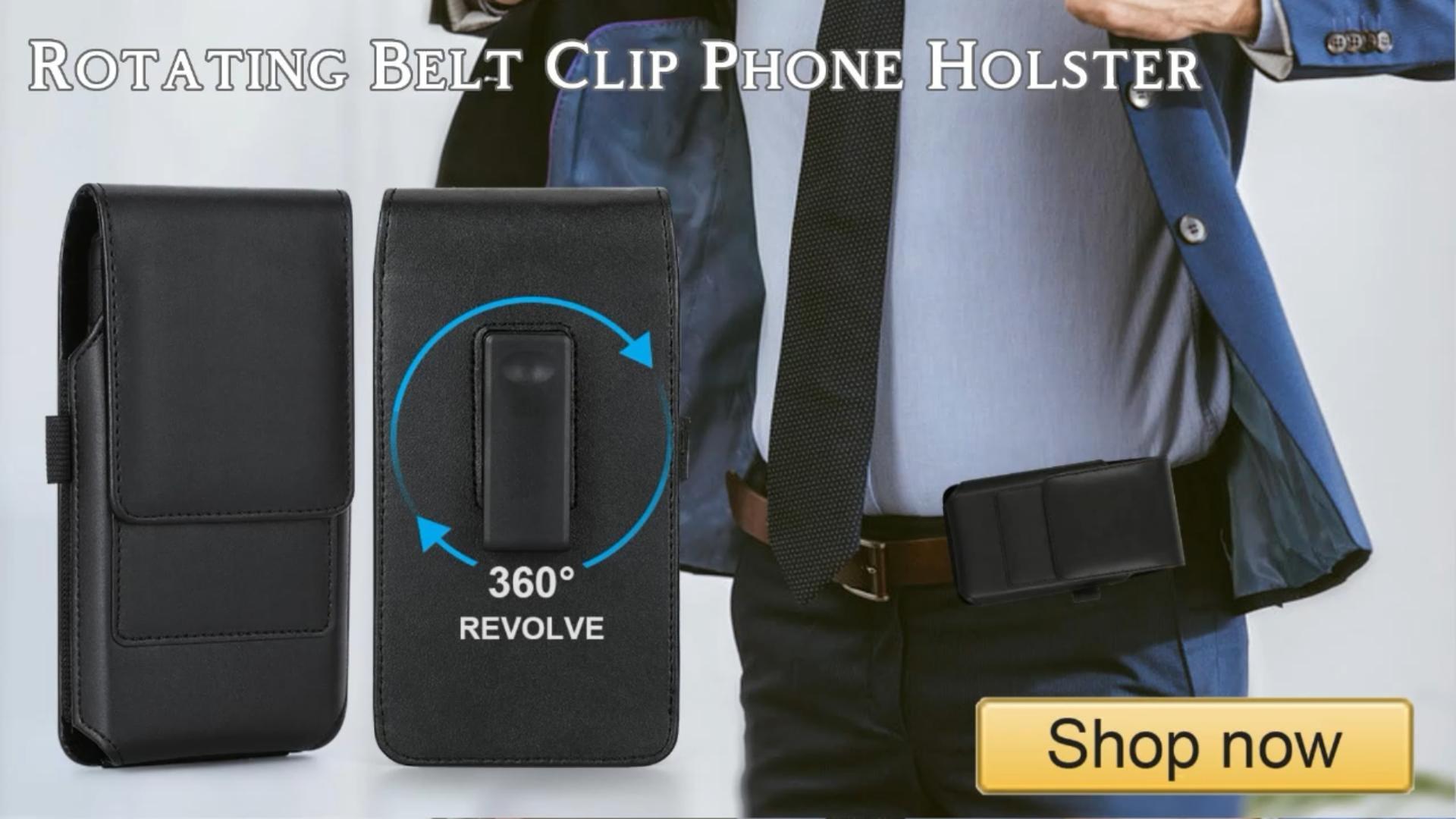 Executive Belt Case with 360 Rotating Clip Faux Leather for EMPORI