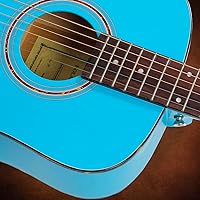 Vista 4 de Hola! Music Paquete de guitarra acústica de tamaño 34 para principiantes, 6 cuerdas para principiantes, guitarra acústica sólida de abeto