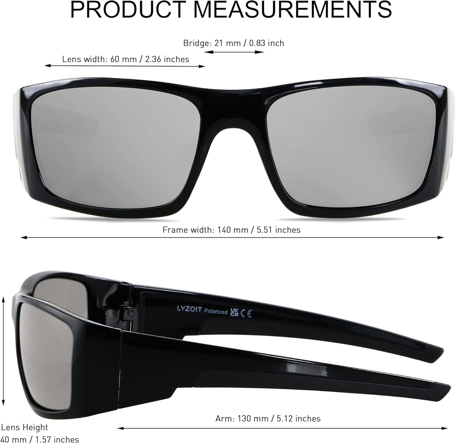 LYZOIT Polarized Sports Sunglasses for Men Women Wrap Around Unbreakable Frame Driving Fishing Cycling Running - Image 5