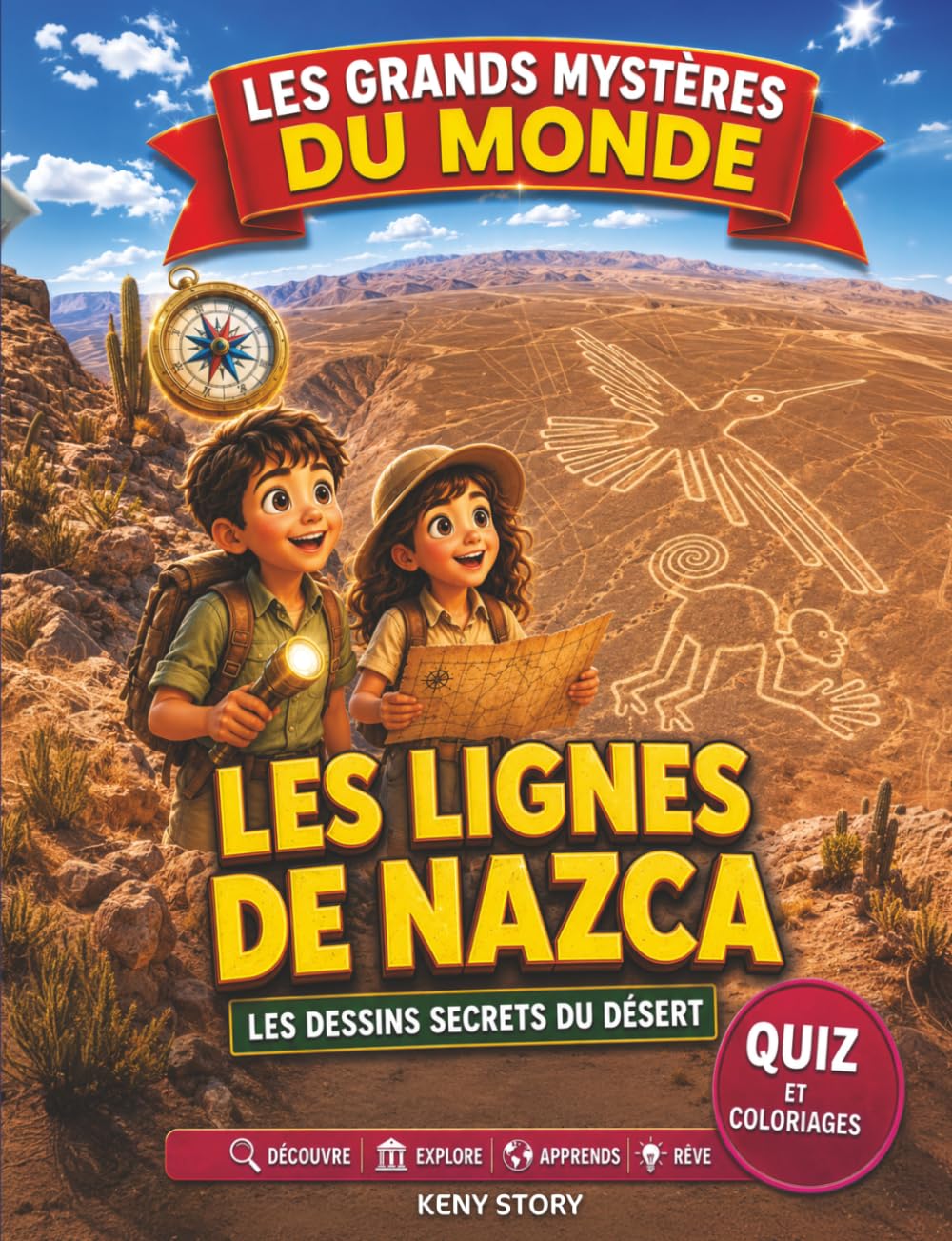 Les lignes de Nazca: La vraie histoire derrière le mystère : géoglyphes du Pérou, désert de Nazca, civilisation ancienne, cartes célestes, figures géantes, archéologie, quiz et coloriages pour enfants