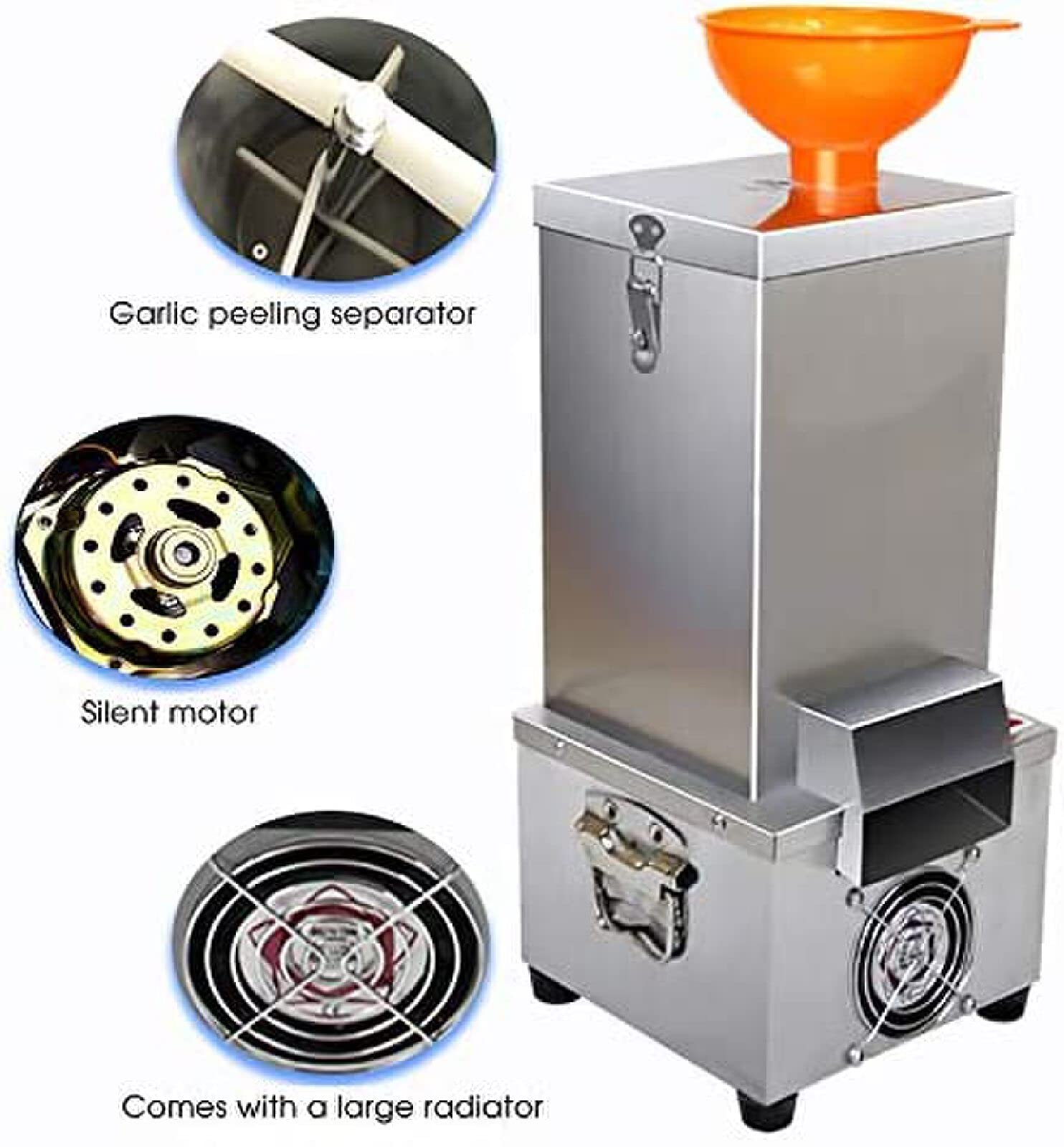 Elektrische Knoblauchschälmaschine, automatischer Knoblauchtrenner, gewerblicher Knoblauchschäler, rotierender Knoblauchschäler, Knoblauchschälmaschine, Gemüseschäl,