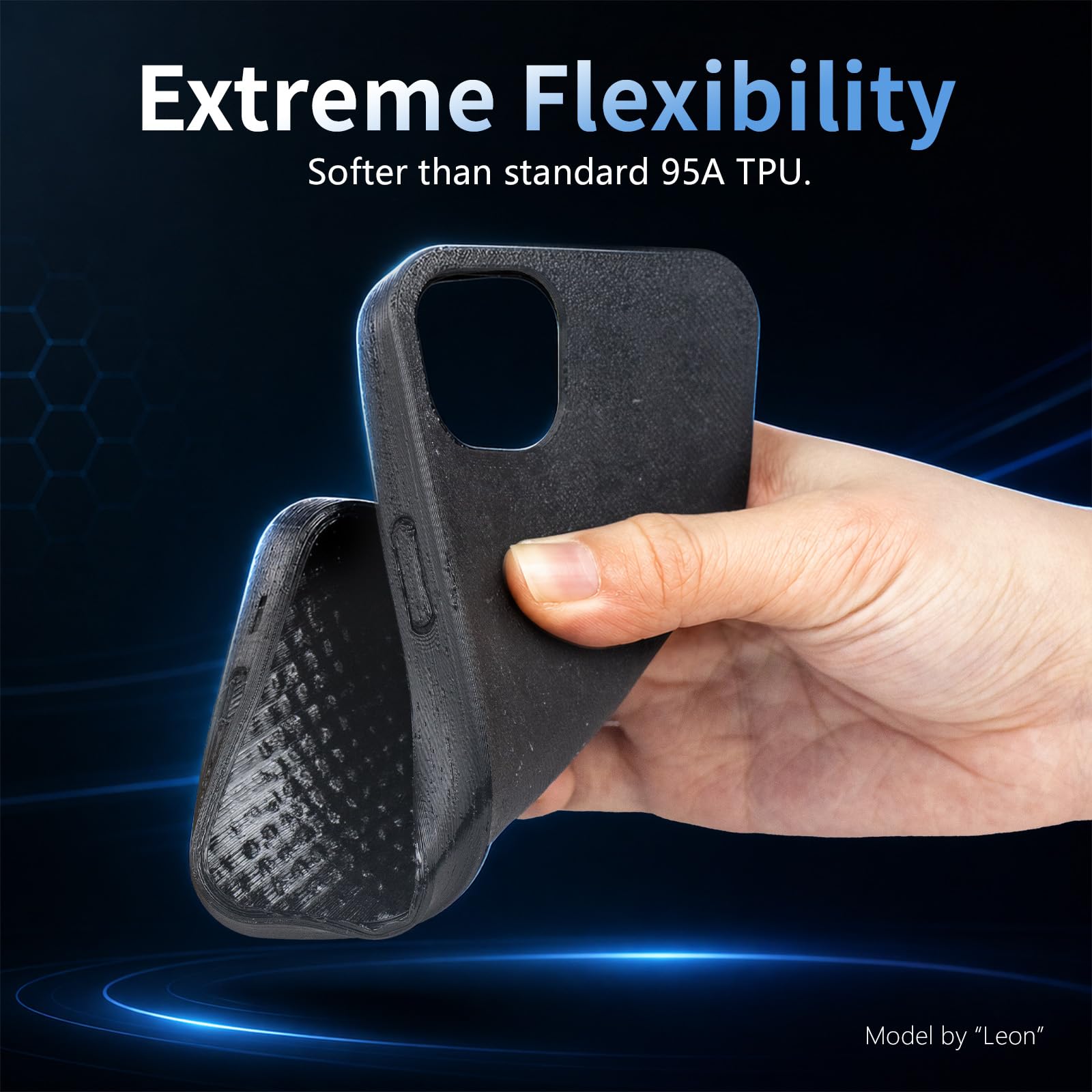 Siraya Tech Flex TPU 85A Filament, ISO 10993, Haute Flexibilité et Robustesse, Haut Débit et Vitesse, Sac en Aluminium Résistant à l'Humidité - pour Chaussures, Équipements de Protection(Noir, 1kg)