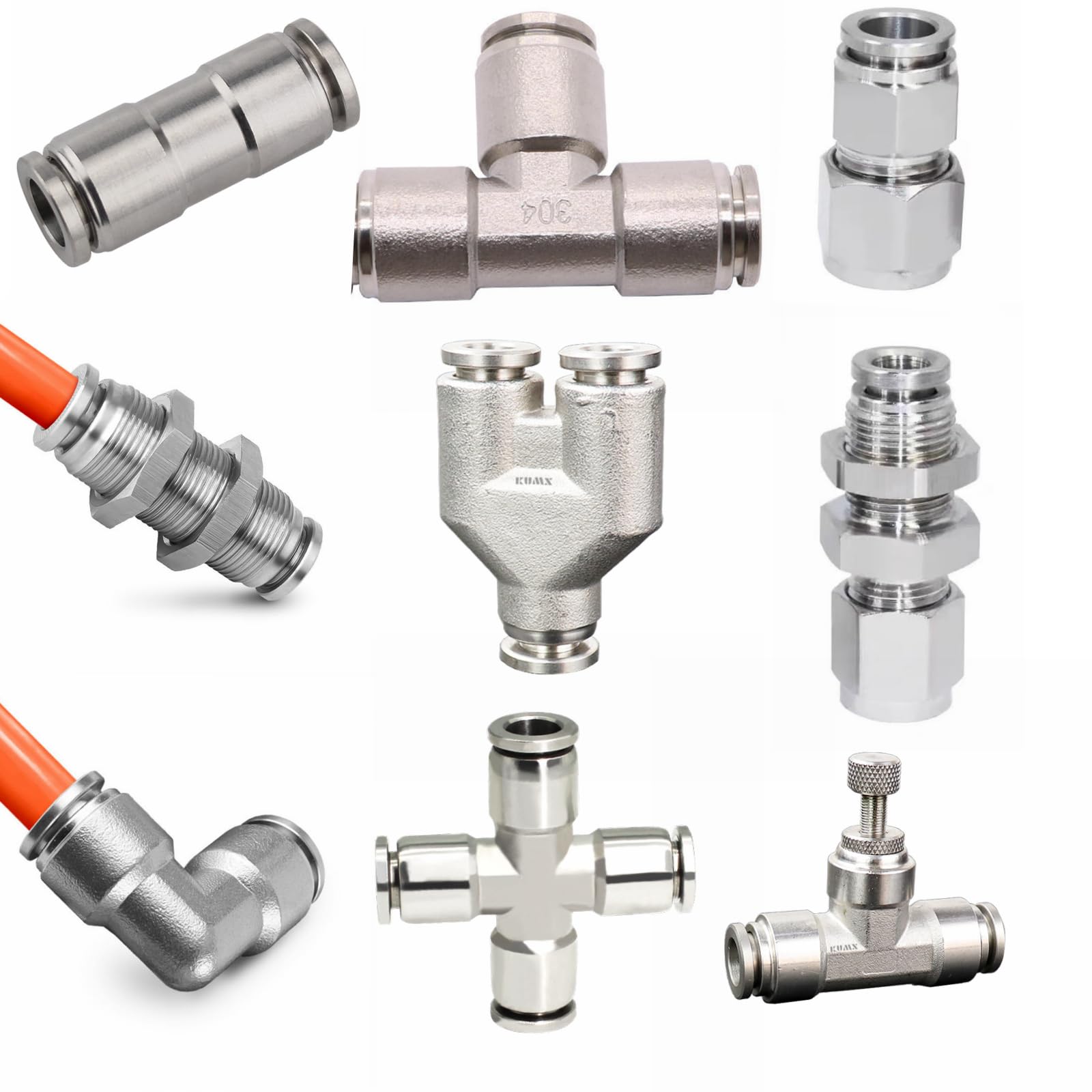 4 6 8 10 12 14 16 mm PU PM PV PE PY PZ PK Pneumatic 304 Stainless Press Push In Quick Connector Release Air Fitting NWPNLXEA(PY,16mm)