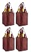 Reusable Non-Printed Wine Tote- 4 Pack (Burgundy, 4 Bottle)
