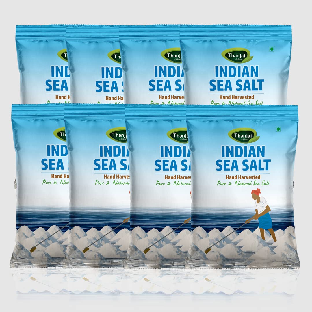 Thanjai Naturals 8kg Indian Natural Sea Salt 100% Natural for Healthy Cooking - (1kg x 8) (B091TT4FL8) Amazon Price History, Amazon Price Tracker