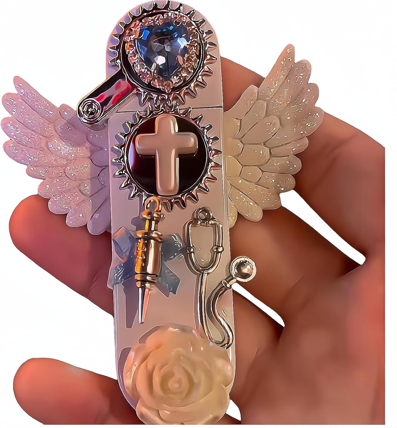 天使の羽ライター 純白ライター 防風 ガン型ライター、ジェット トーチ/電気 2 フレーム ガン ライター 詰め替え式ブタン ガス