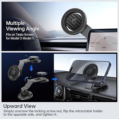 Vista 12 de SYNCWIRE Se adapta a MagSafe - Soporte de automóvil para tablero universal, pantalla Tesla, soporte magnético para teléfono para automóvil, brazo